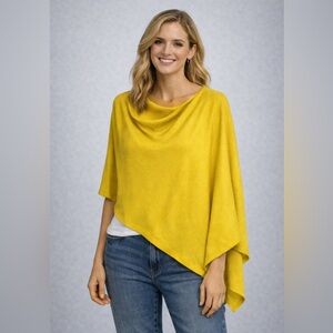 Coco + Carmen Sunny Yellow Poncho | One Size | Layering Essential